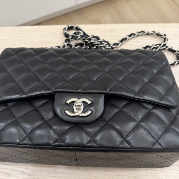 Chanel Lambskin Quilted Jumbo Single Flap Black