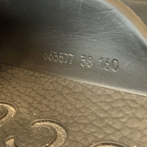 Gucci Rubber GG Monogram Perforated Elea Platform 55mm Lug Sole Sandals 38 Black