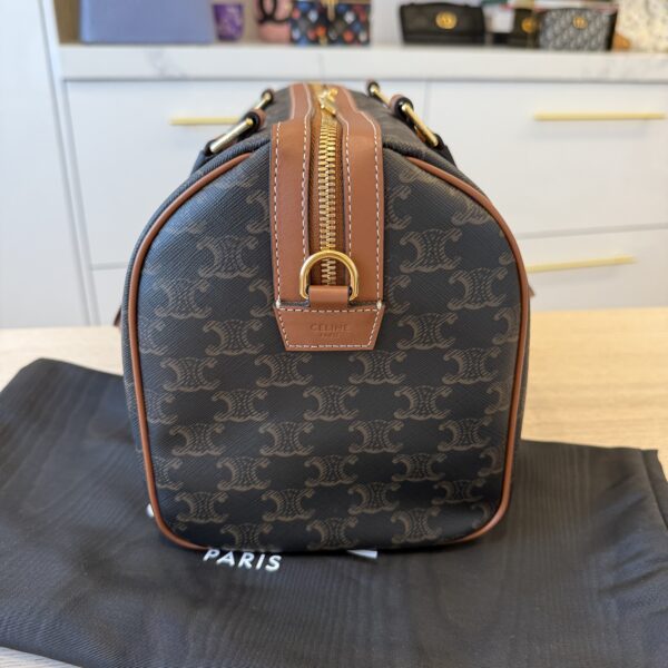 Celine Large Boston in Triomphe Canvas and Calfskin