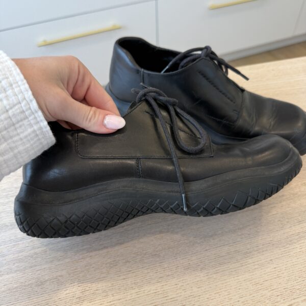 Prada Derby Oxford Size 39 Black Women's