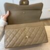 Chanel Caviar Quilted Jumbo Double Flap Black Gold Hardware Dark Taupe