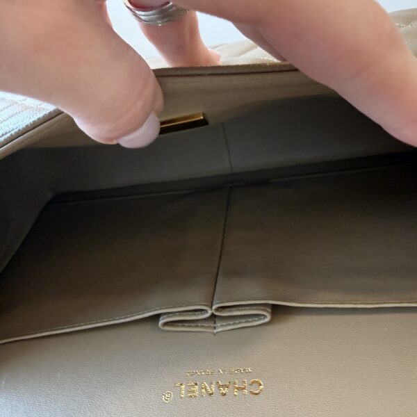 Chanel Caviar Quilted Jumbo Double Flap Black Gold Hardware Dark Taupe