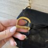 Christian Dior Black Ostrich Vintage Saddle Bag
