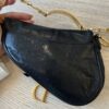 Christian Dior Black Ostrich Vintage Saddle Bag