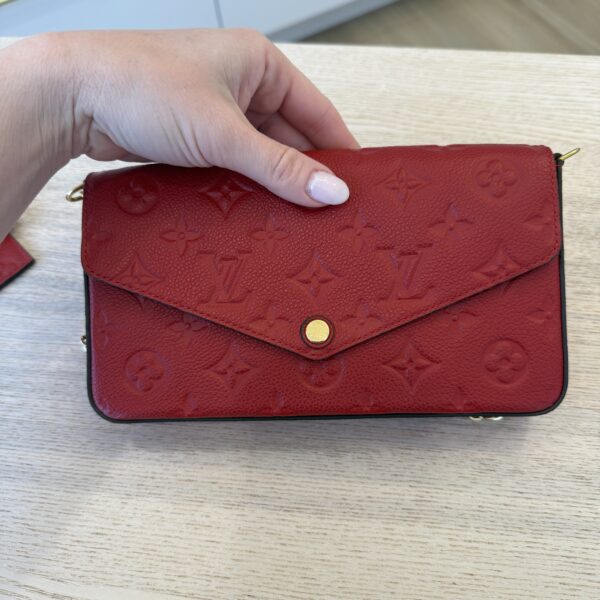 Louis Vuitton Empreinte Pochette Felicie Chain Wallet Cerise
