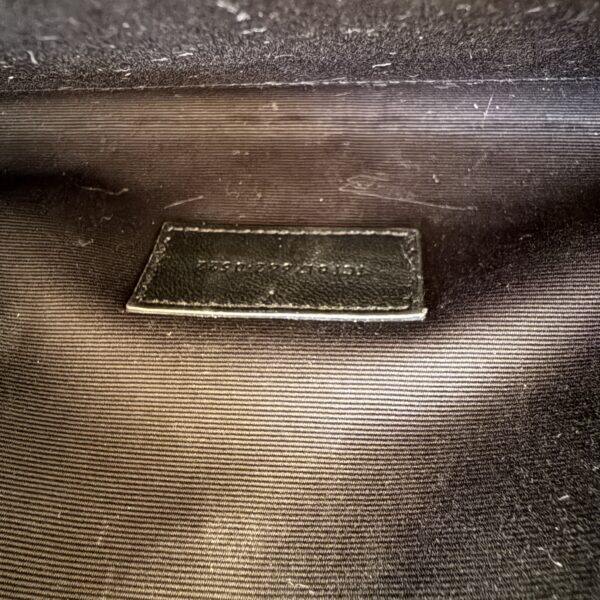 Saint Laurent (YSL) Grain De Poudre Matelasse Chevron Monogram Envelope Clutch Black