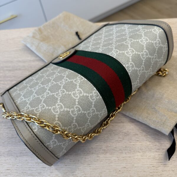 Gucci GG Supreme Monogram Web Small Ophidia Chain Shoulder Bag