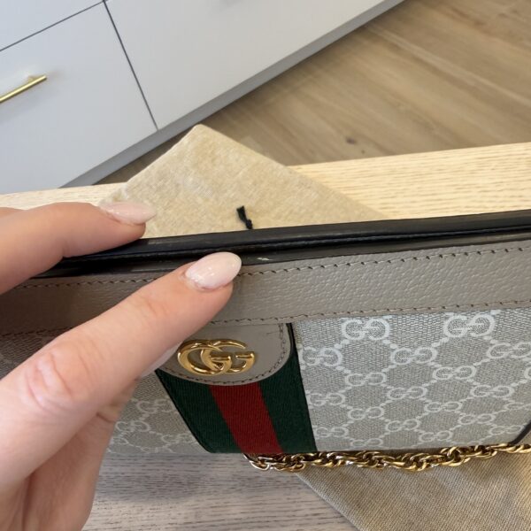 Gucci GG Supreme Monogram Web Small Ophidia Chain Shoulder Bag