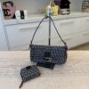 Fendi Zucchino Baguette Navy and Wallet