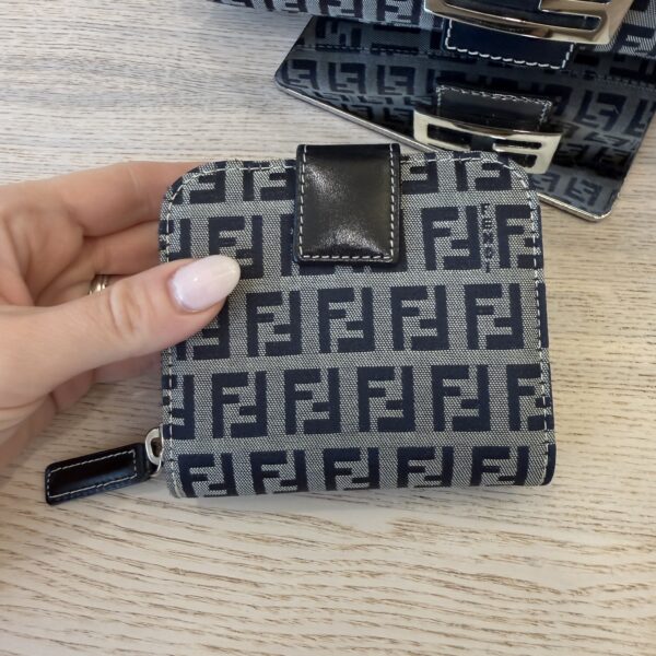 Fendi Zucchino Baguette Navy and Wallet