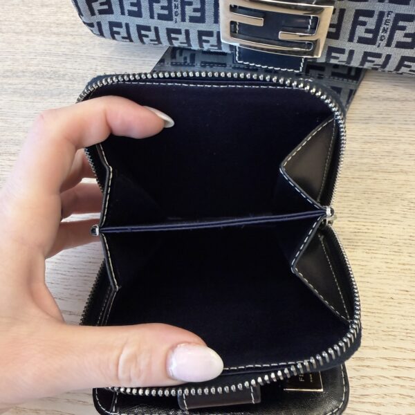 Fendi Zucchino Baguette Navy and Wallet