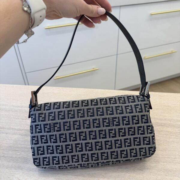 Fendi Zucchino Baguette Navy and Wallet