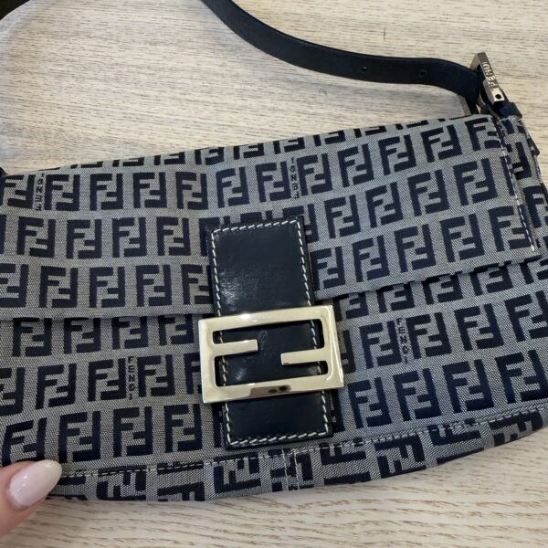 Fendi Zucchino Baguette Navy and Wallet