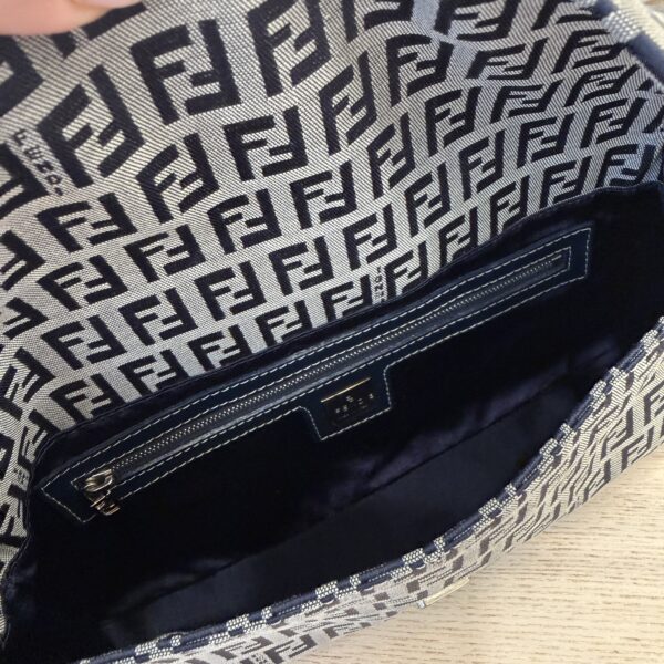 Fendi Zucchino Baguette Navy and Wallet