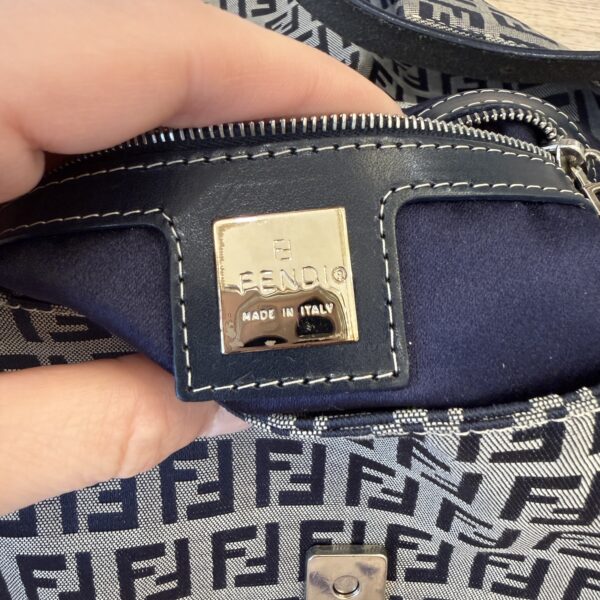 Fendi Zucchino Baguette Navy and Wallet