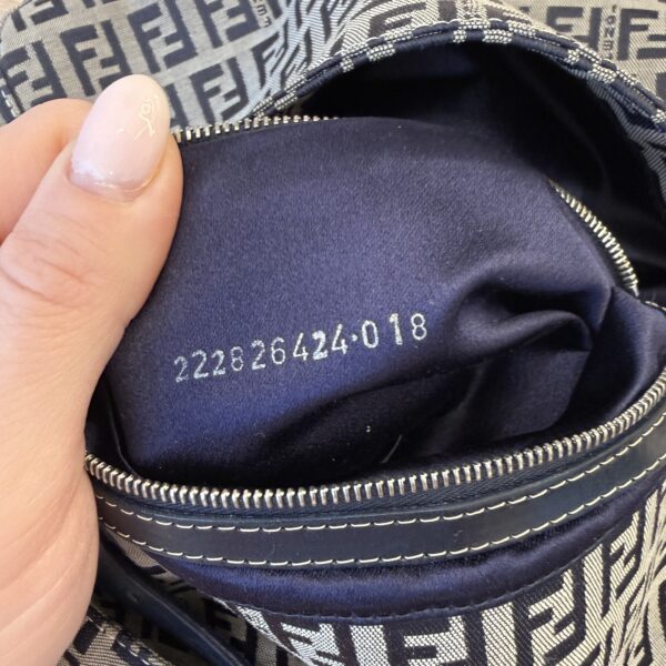 Fendi Zucchino Baguette Navy and Wallet