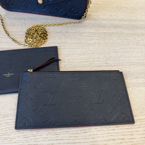 Louis Vuitton Empreinte Pochette Felicie Chain Wallet Marine Rouge