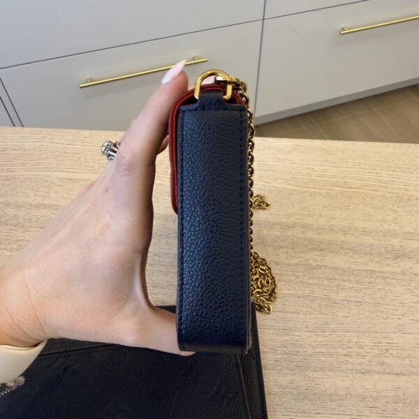 Louis Vuitton Empreinte Pochette Felicie Chain Wallet Marine Rouge
