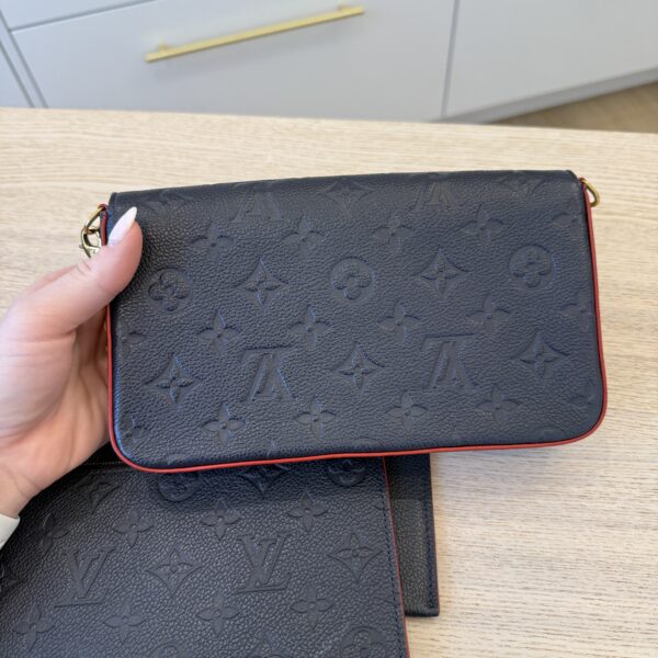 Louis Vuitton Empreinte Pochette Felicie Chain Wallet Marine Rouge