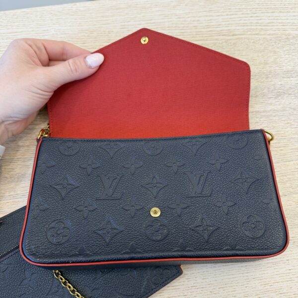 Louis Vuitton Empreinte Pochette Felicie Chain Wallet Marine Rouge
