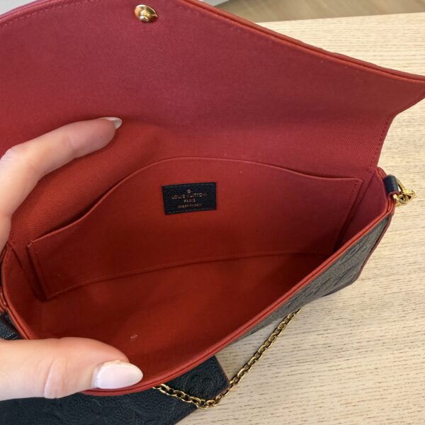 Louis Vuitton Empreinte Pochette Felicie Chain Wallet Marine Rouge