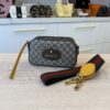 Gucci GG Supreme Monogram Neo Vintage Web Shoulder Bag Brown Yellow