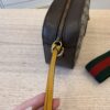 Gucci GG Supreme Monogram Neo Vintage Web Shoulder Bag Brown Yellow