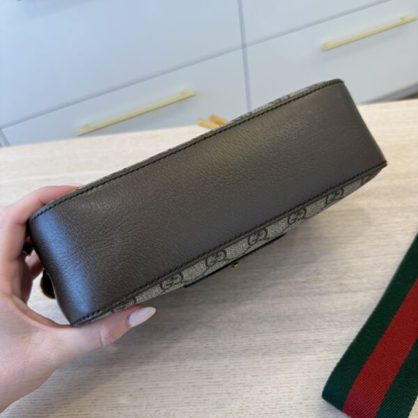 Gucci GG Supreme Monogram Neo Vintage Web Shoulder Bag Brown Yellow