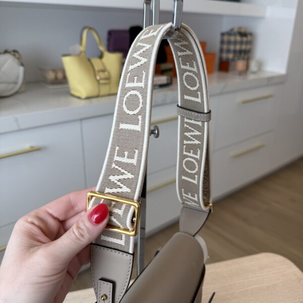 Loewe Mini Gate Dual Bag in Soft Calfskin and Jacquard Sand