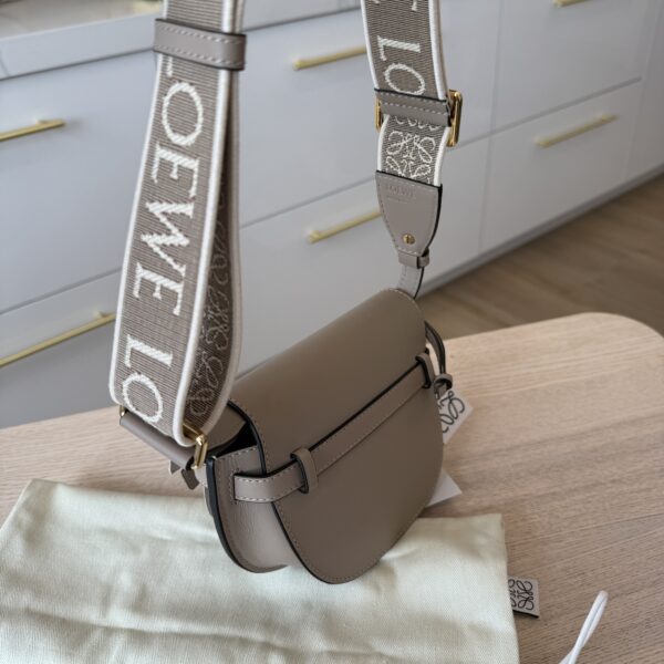 Loewe Mini Gate Dual Bag in Soft Calfskin and Jacquard Sand