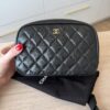 Chanel Caviar Quilted Medium Curvy Pouch Cosmetic Case Black
