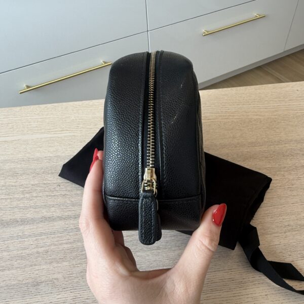 Chanel Caviar Quilted Medium Curvy Pouch Cosmetic Case Black