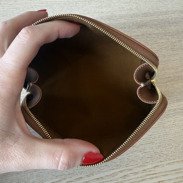 Celine Small Cosmetic Pouch in Triomphe Canvas and Calfskin