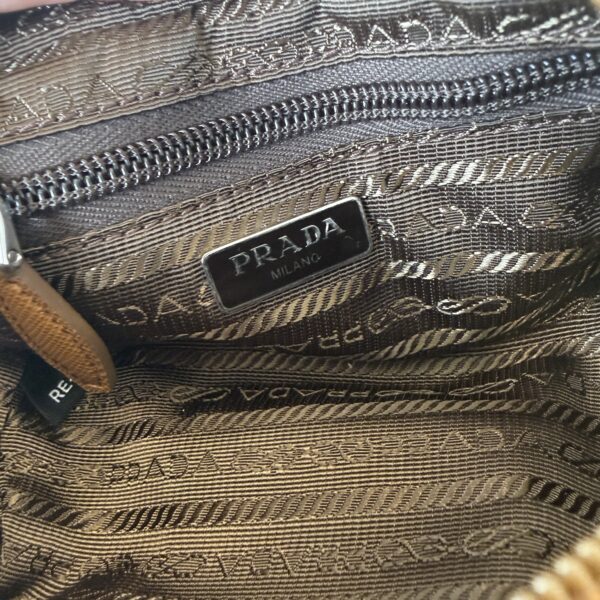 Prada Mini Re-Nylon Pouch Camel Brown