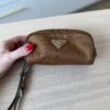 Prada Mini Re-Nylon Pouch Camel Brown