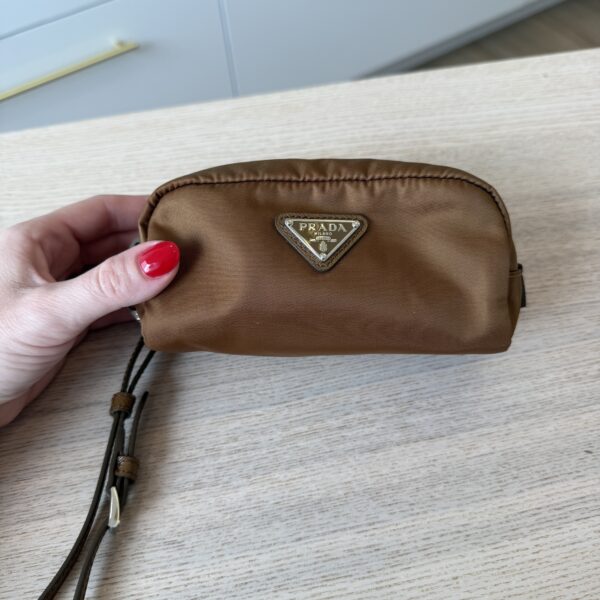Prada Mini Re-Nylon Pouch Camel Brown