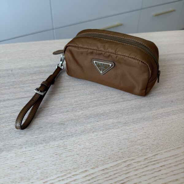 Prada Mini Re-Nylon Pouch Camel Brown