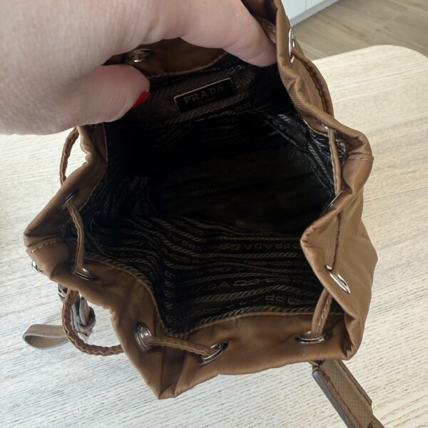 Prada Re-Nylon pouch Camel Brown