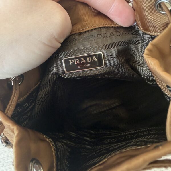 Prada Re-Nylon pouch Camel Brown