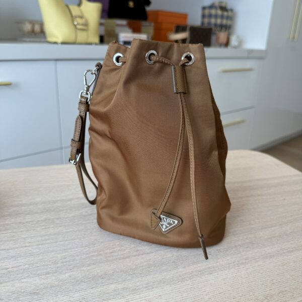 Prada Re-Nylon pouch Camel Brown