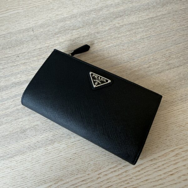 Prada Long Saffiano Wallet Black