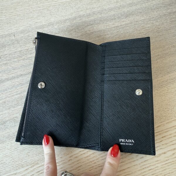 Prada Long Saffiano Wallet Black