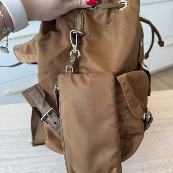Prada Medium Re-Nylon Backpack Camel Brown
