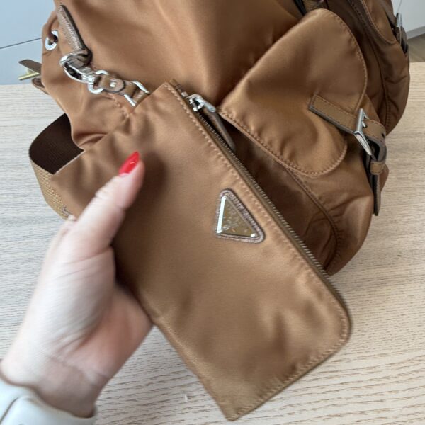 Prada Medium Re-Nylon Backpack Camel Brown