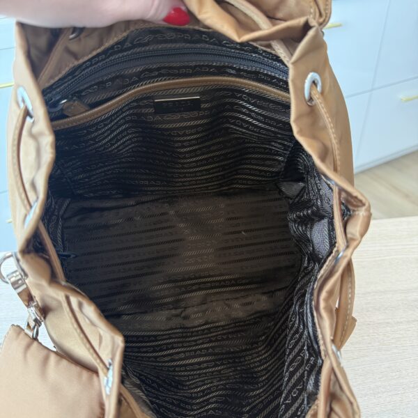 Prada Medium Re-Nylon Backpack Camel Brown