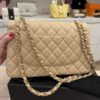 Chanel Lambskin Quilted Jumbo Double Flap Beige Claire Gold Hardware