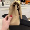 Chanel Lambskin Quilted Jumbo Double Flap Beige Claire Gold Hardware