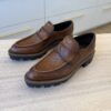 Prada Cognac Leather Loafers 38.5