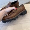 Prada Cognac Leather Loafers 38.5