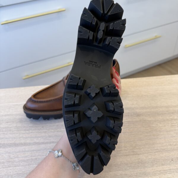 Prada Cognac Leather Loafers 38.5